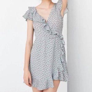 Kimchi Blue Baby Blue Dress with Pink Flowers